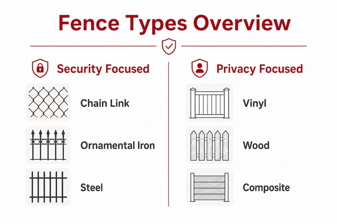 Infographic comparing fence types for security and privacy