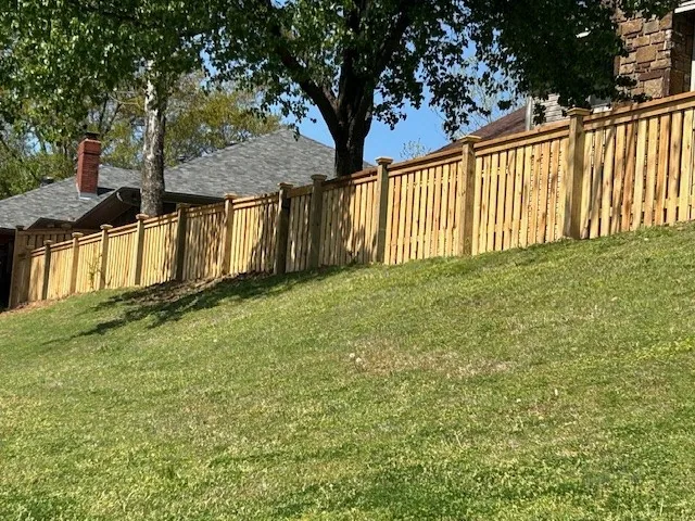 Fence line following the grade