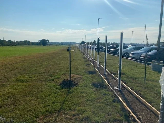 Perimeter fencing installed around a school property