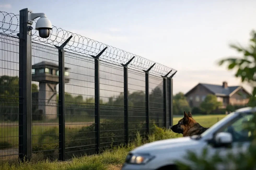cm-security-mesh.webp Security mesh fencing installed at a commercial site