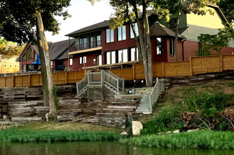 Wood privacy fence installed around a residential property