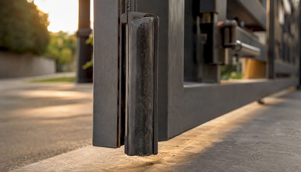 Safety edge installed on sliding gate edge