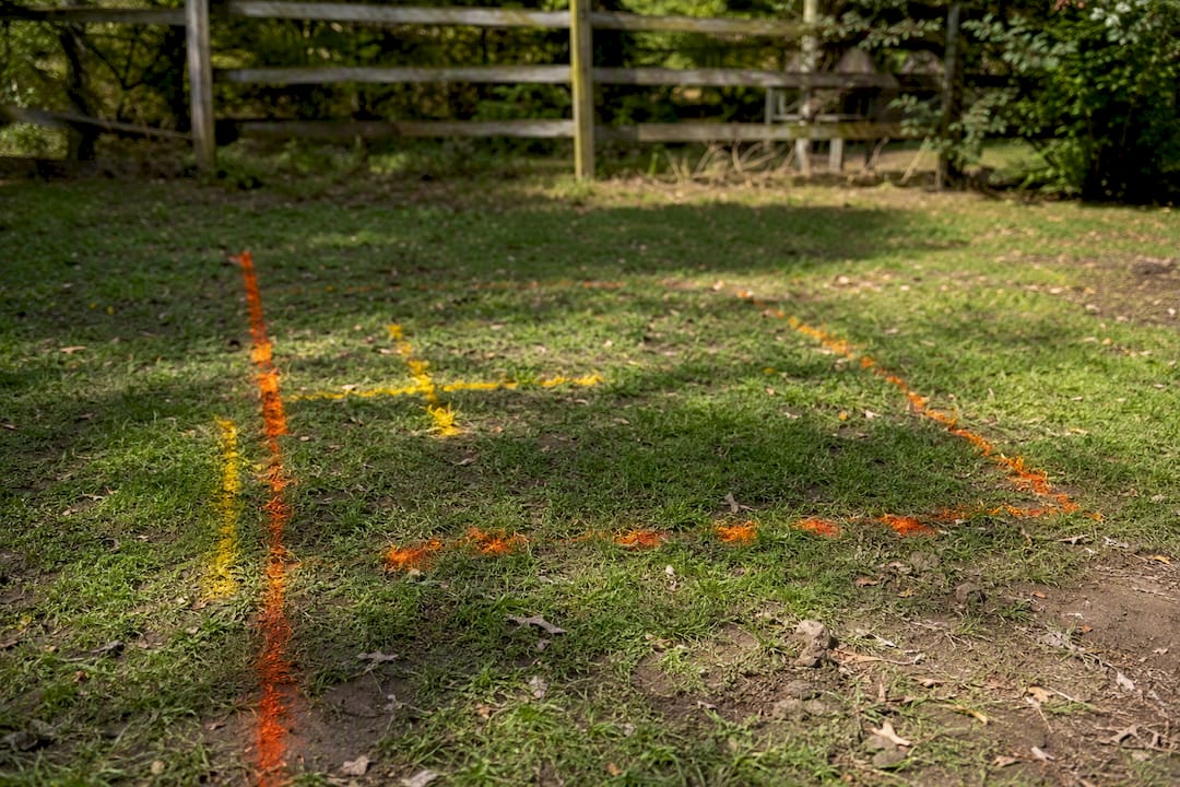 White paint marks ground for digging