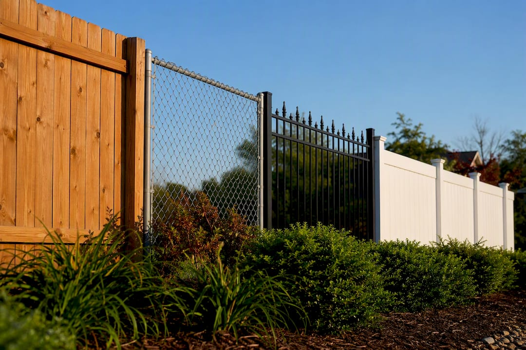 Different types of residential fences installed