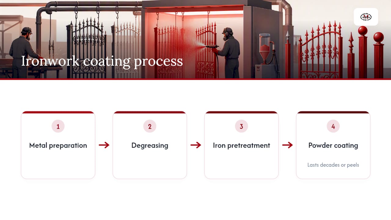 Four stages of durable powder coating preparation